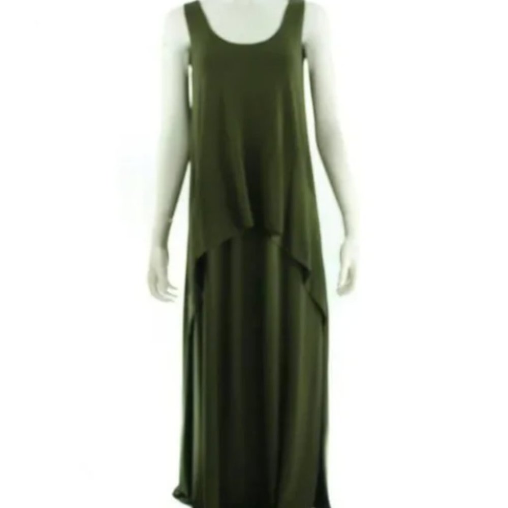 LAFAYETTE 148 Olive Green Sleeveless Maxi Dress